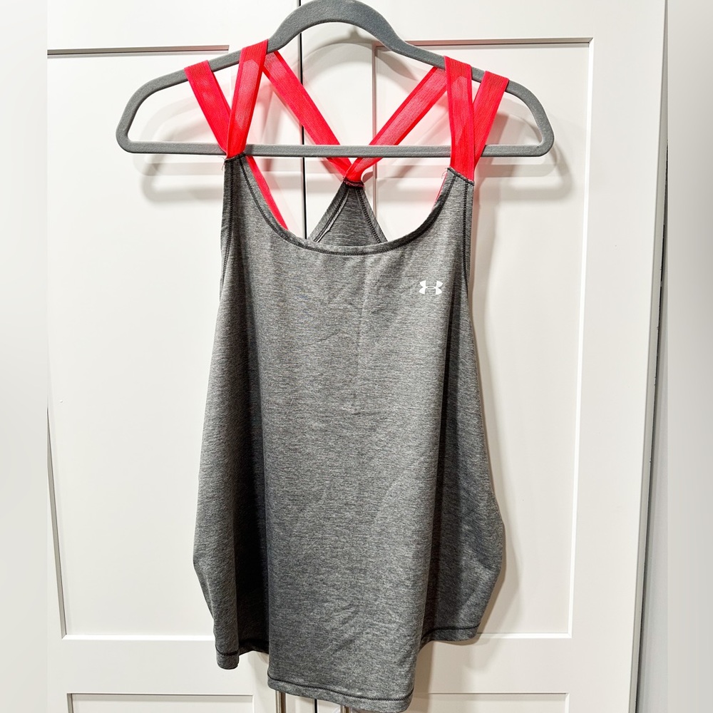 Under Armour Gray and Pink Athletic Tank